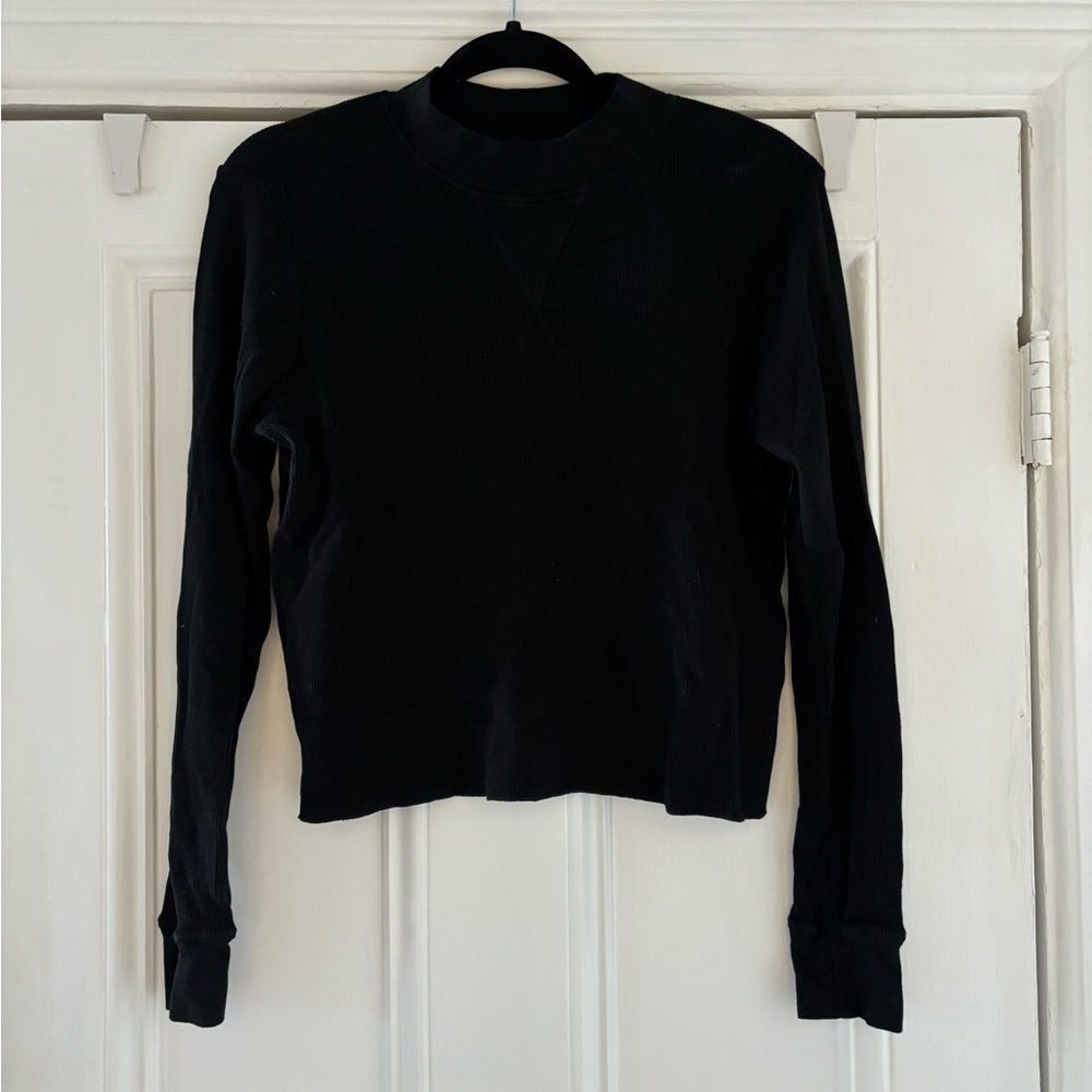 Mate the Label Waffle Black Henley